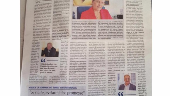 Il Giornale di Latina: l’articolo di presentazione della candidatura